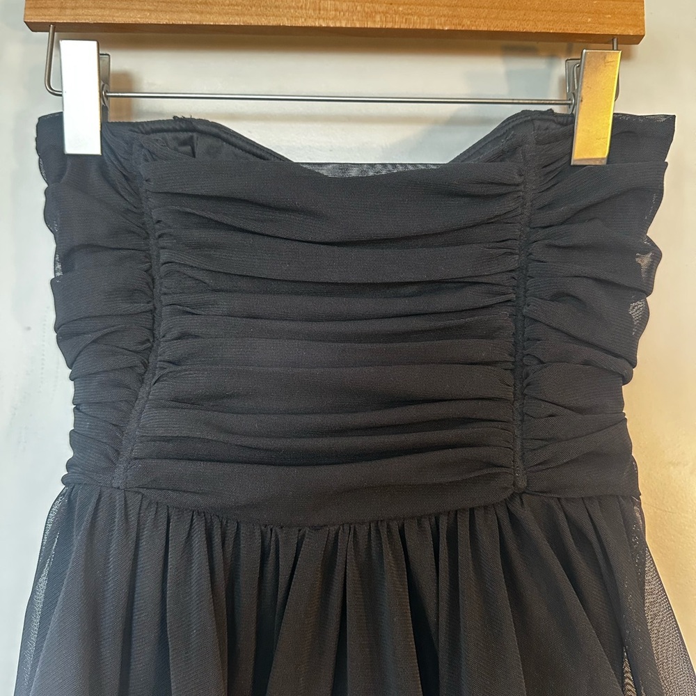Betsey Johnson VTG Y2K Black Sweetheart Strapless Tulle Fit & Flare Mini Dress,S - Picture 8 of 11